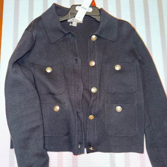 J. Crew Black Cardigan with Gold Buttons - Picture 1 of 6
